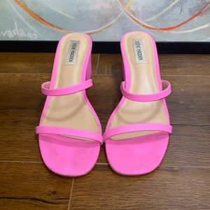 Steve Madden Pink Strappy Block Heeled Sandals